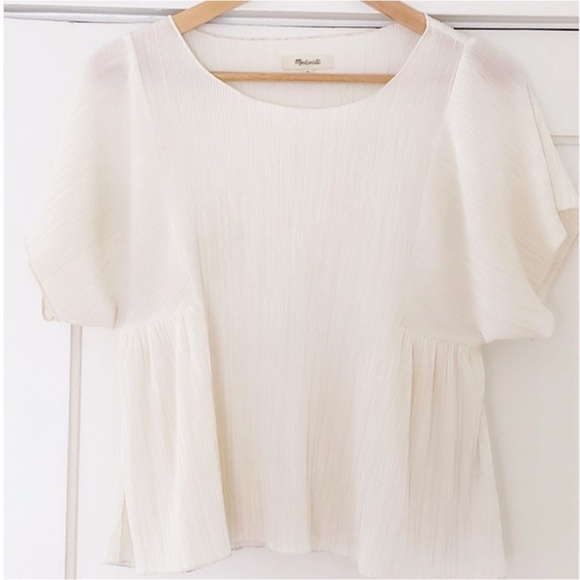 Madewell Texture & Thread Pleated Ivory Blouse - Picture 5 of 5